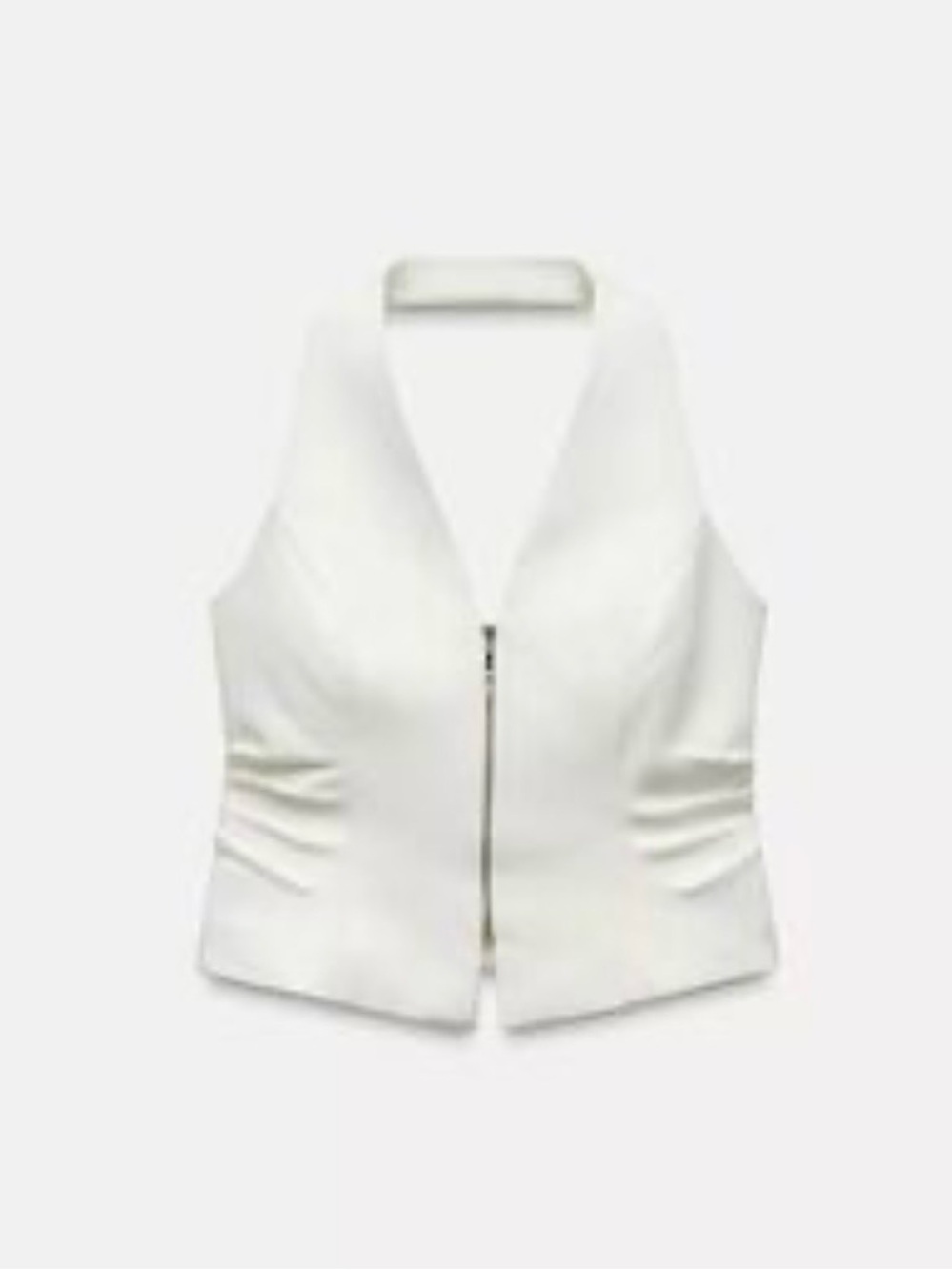 Zara Cream Padded Jacket with Silver Zip